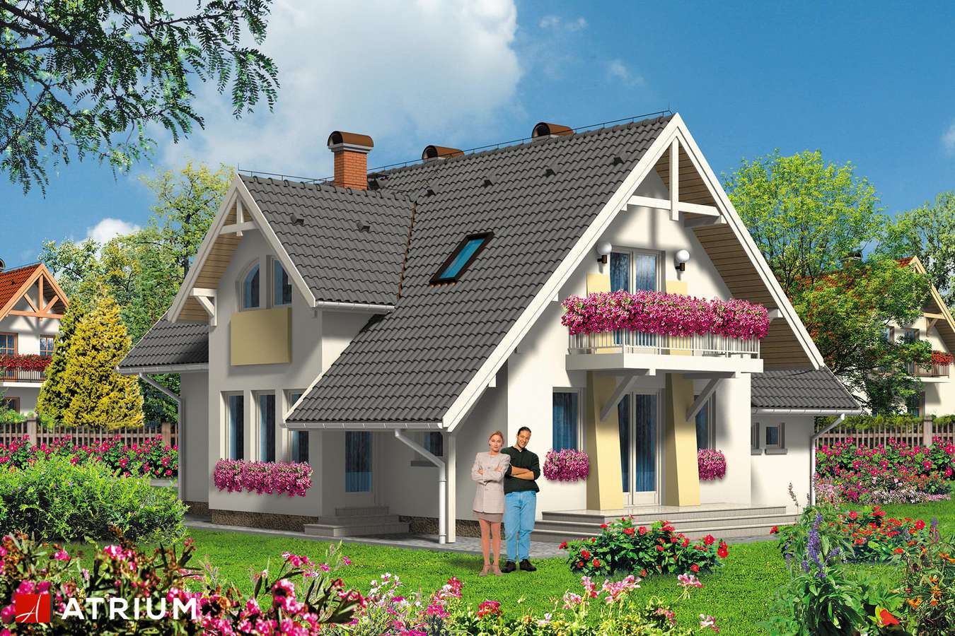 Projekty domów - Projekt domu z poddaszem CYTRA - wizualizacja 2 - wersja lustrzana