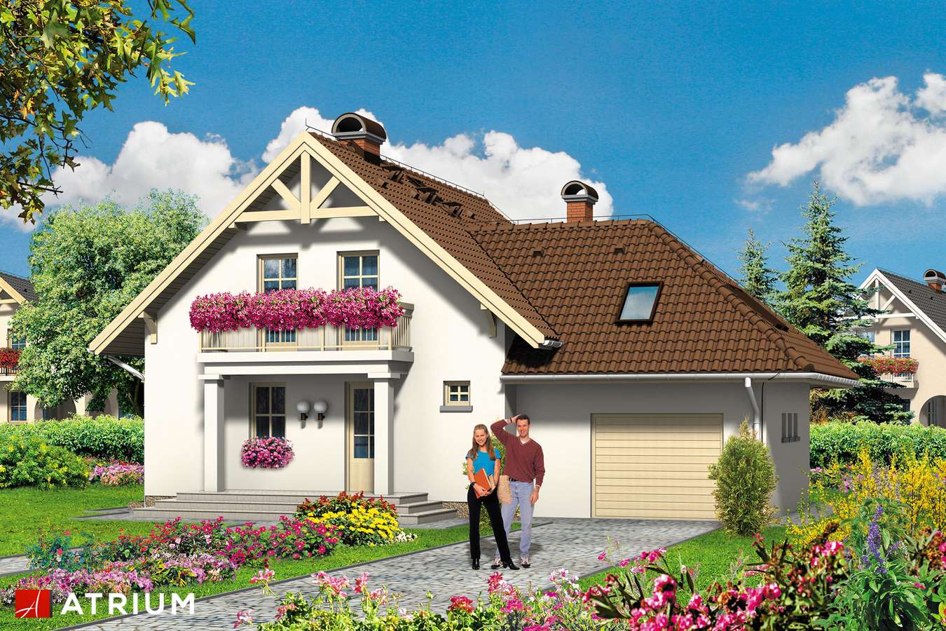Projekty domów - Projekt domu z poddaszem MOTTO II - wizualizacja 1 - wersja lustrzana