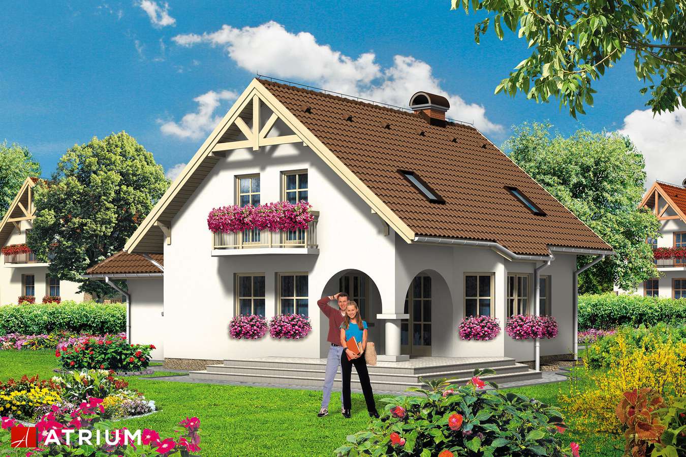 Projekty domów - Projekt domu z poddaszem MOTTO II - wizualizacja 2 - wersja lustrzana