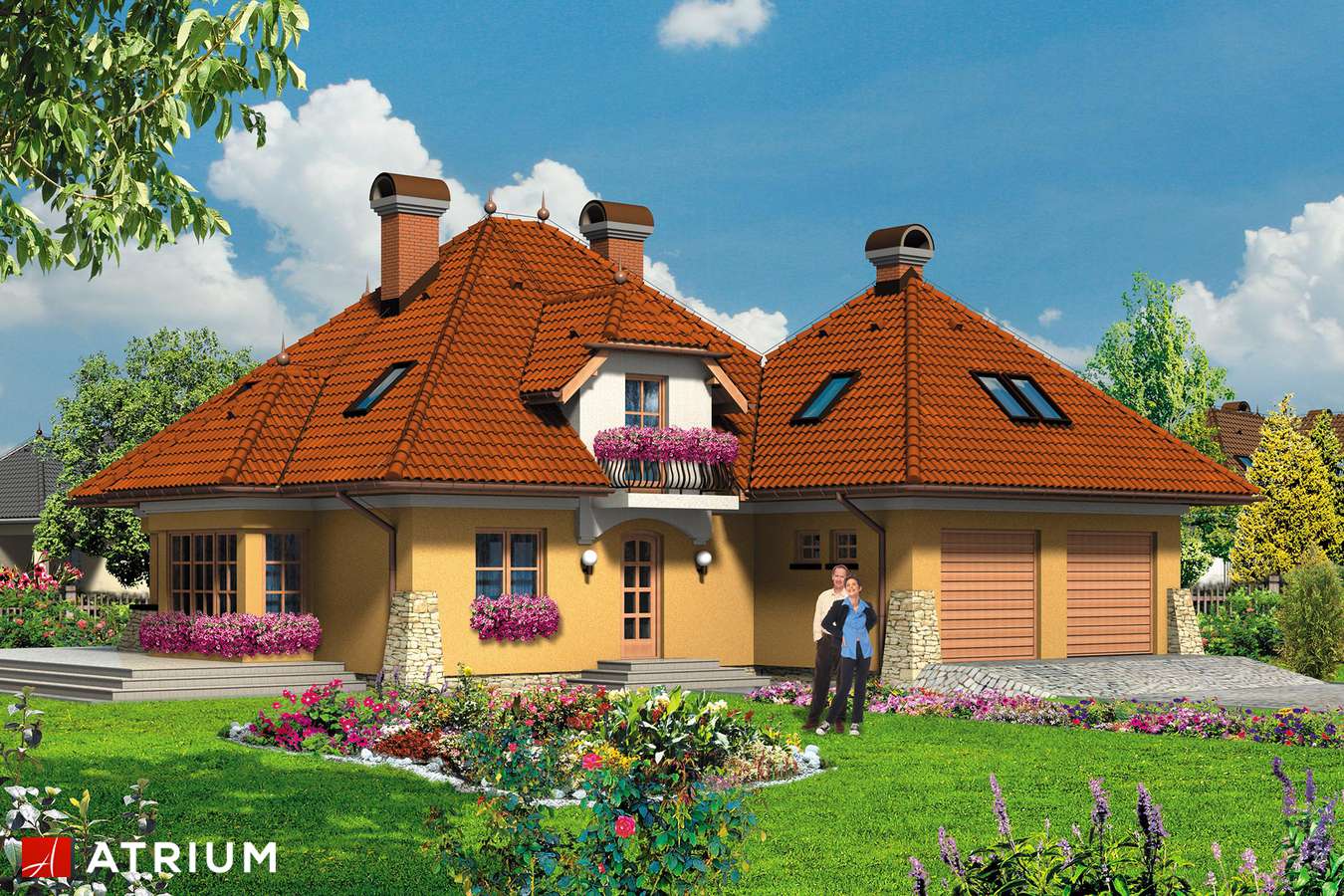 Projekty domów - Projekt domu z poddaszem SUMATRA II - wizualizacja 1 - wersja lustrzana