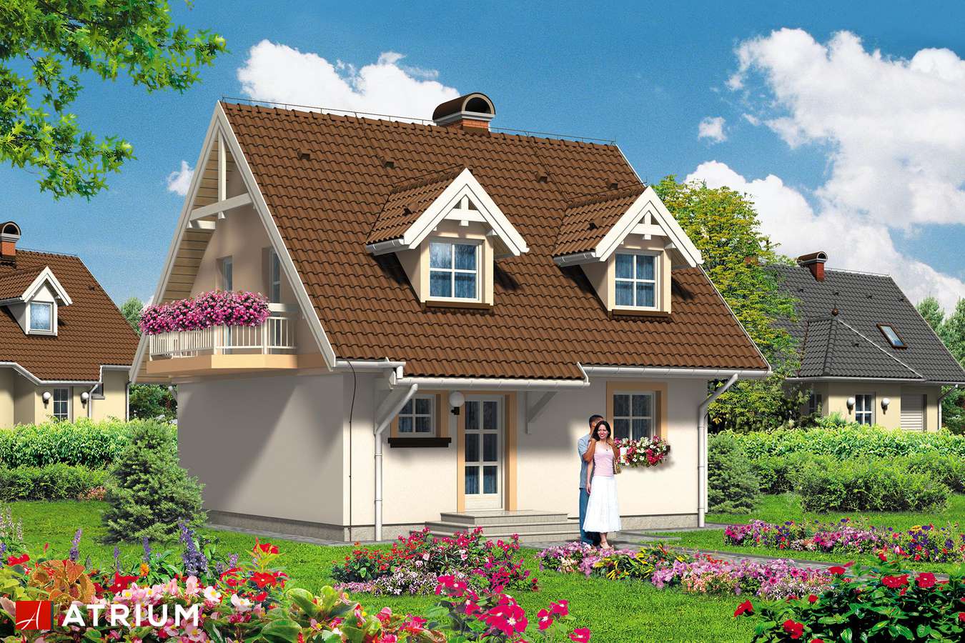 Projekty domów - Projekt domu z poddaszem MALUTEK - wizualizacja 1 - wersja lustrzana