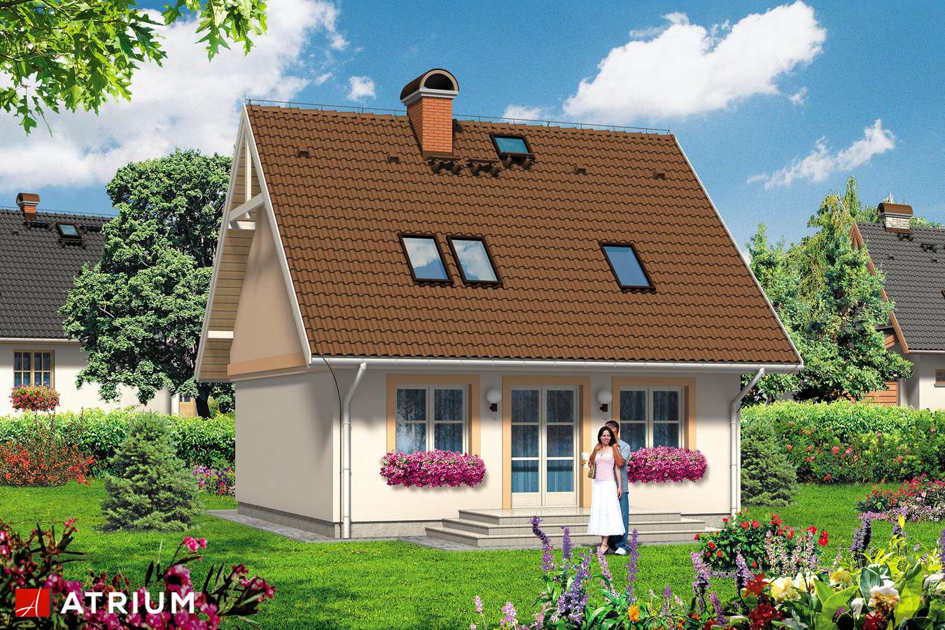 Projekty domów - Projekt domu z poddaszem MALUTEK - wizualizacja 2 - wersja lustrzana
