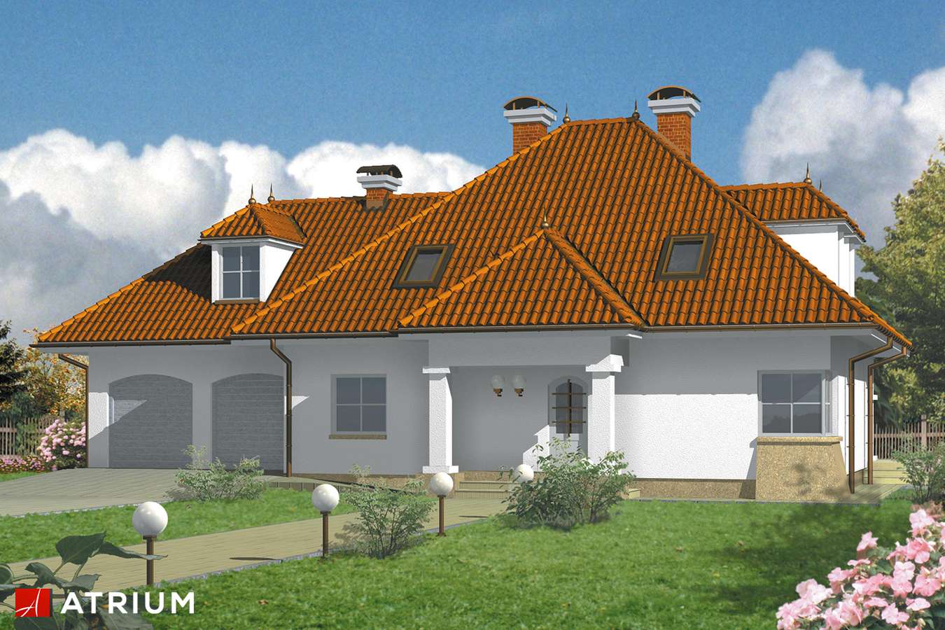 Projekty domów - Projekt domu z poddaszem ONUFRY - wizualizacja 2 - wersja lustrzana