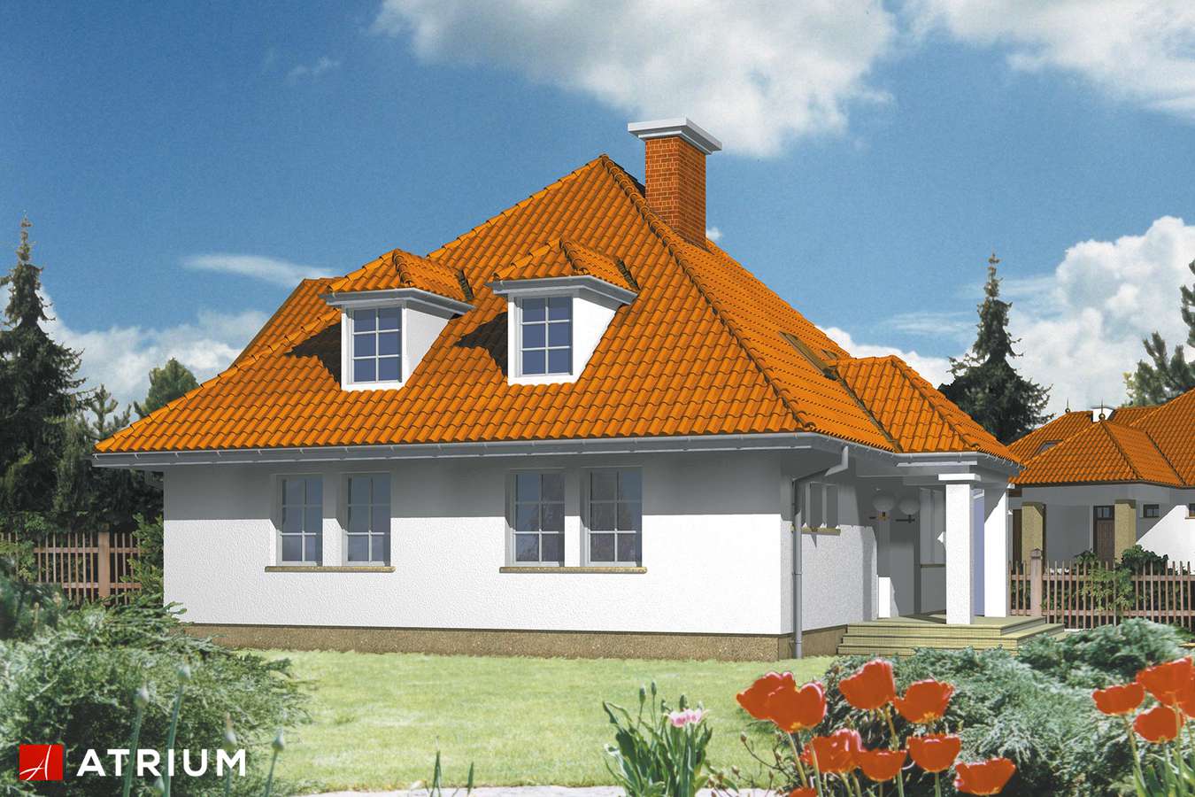 Projekty domów - Projekt domu z poddaszem PAMELA - wizualizacja 2 - wersja lustrzana