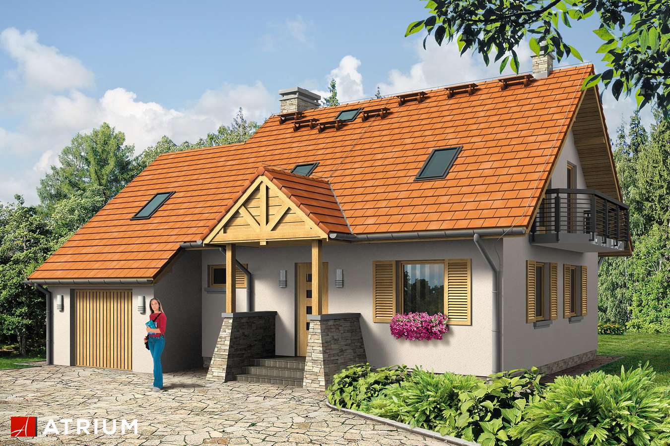 Projekty domów - Projekt domu z poddaszem WALCZYK BIS - wizualizacja 1 - wersja lustrzana