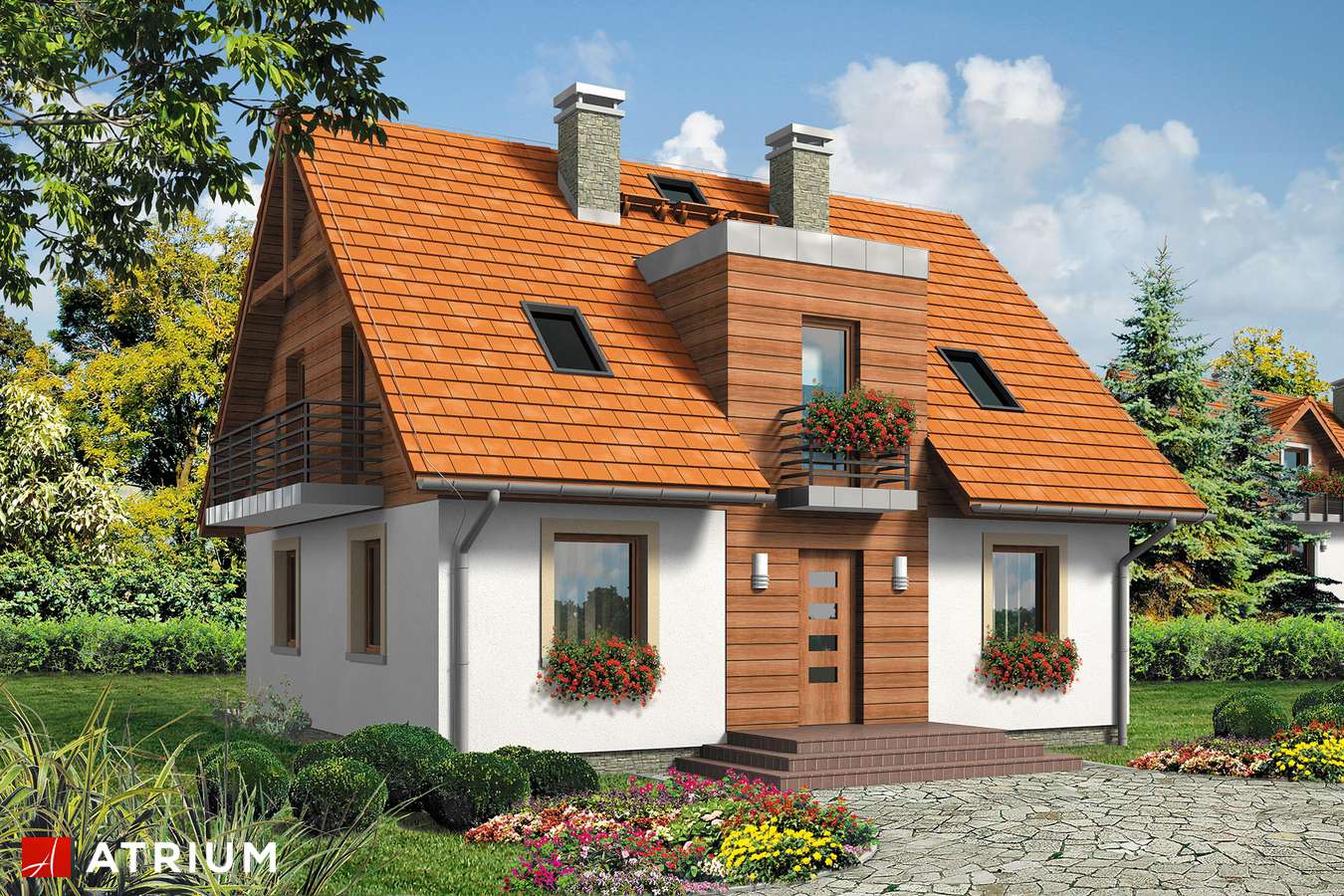 Projekty domów - Projekt domu z poddaszem ZOJA II - wizualizacja 1 - wersja lustrzana