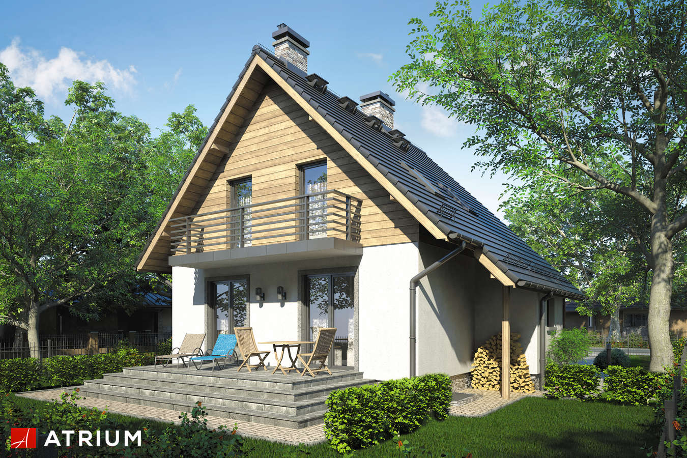 Projekty domów - Projekt domu z poddaszem ALF - wizualizacja 2