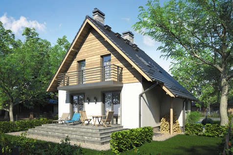 Projekt domu z poddaszem ALF - wizualizacja 2