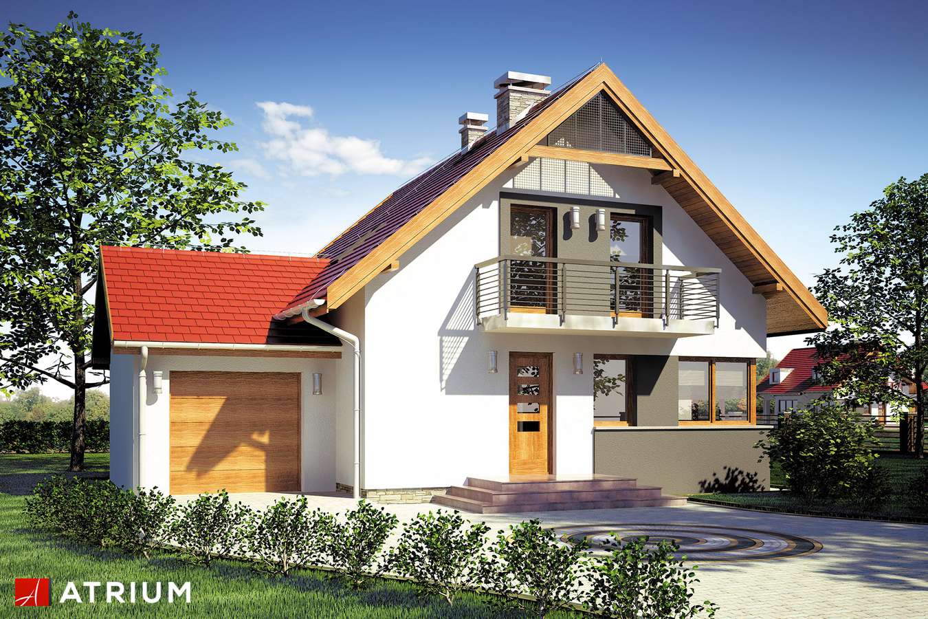 Projekty domów - Projekt domu z poddaszem SZERYL - wizualizacja 1 - wersja lustrzana