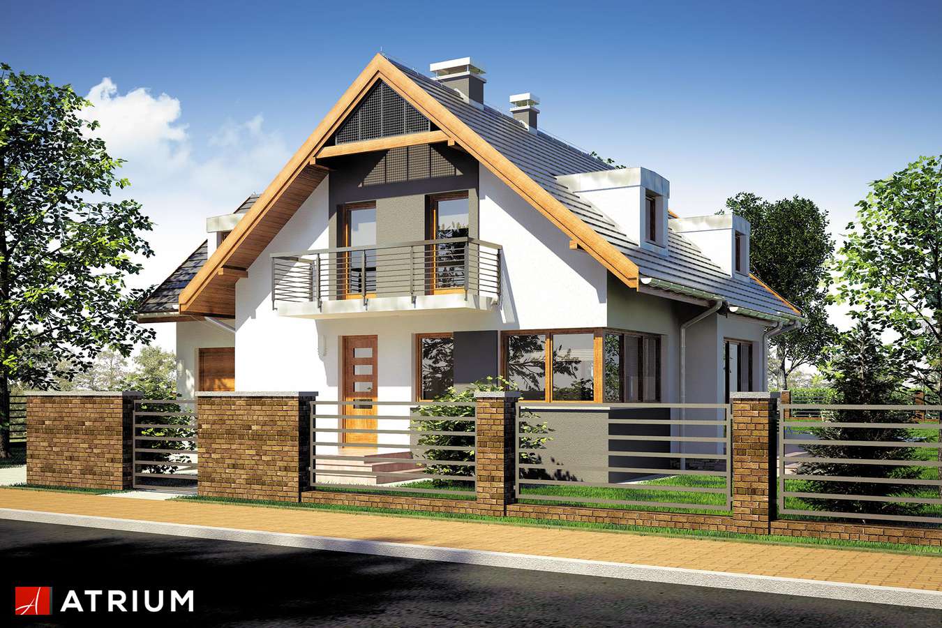 Projekty domów - Projekt domu z poddaszem SZERYL II - wizualizacja 1 - wersja lustrzana