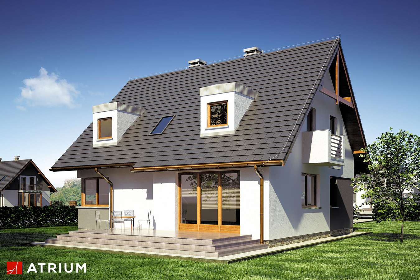 Projekty domów - Projekt domu z poddaszem DIANA - wizualizacja 2 - wersja lustrzana