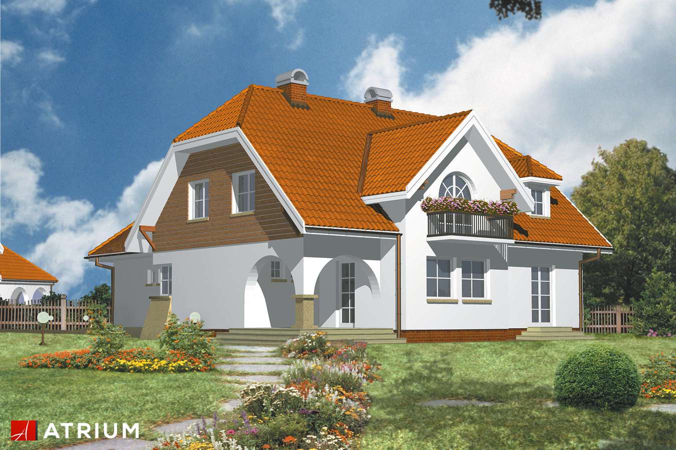 Projekty domów - Projekt domu z poddaszem ARKADIA - wizualizacja 1 - wersja lustrzana