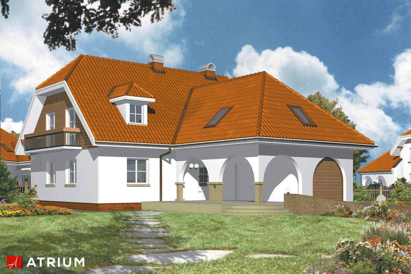 Projekty domów - Projekt domu z poddaszem ARKADIA - wizualizacja 2 - wersja lustrzana