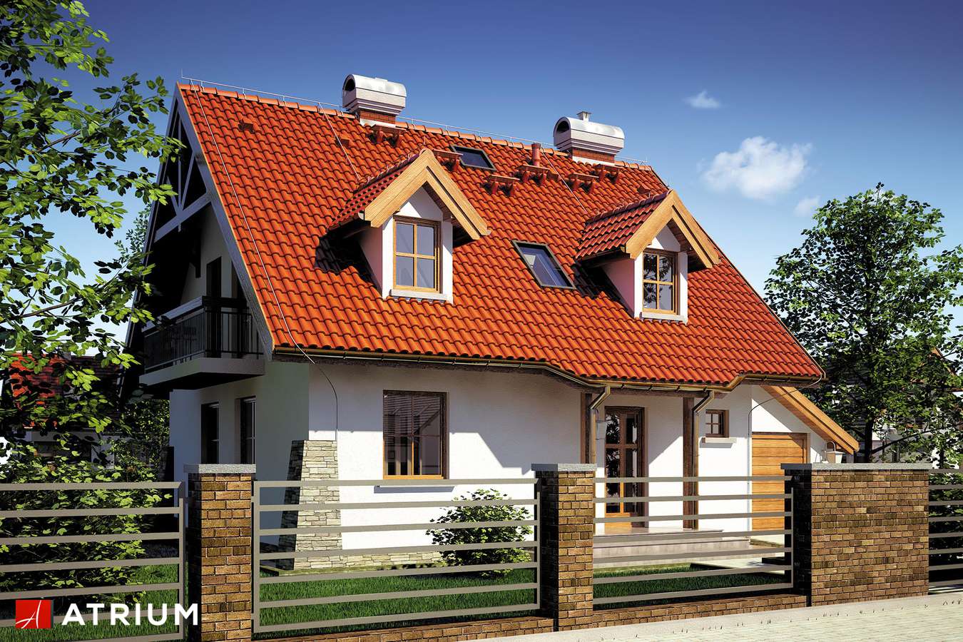 Projekty domów - Projekt domu z poddaszem GLORIA - wizualizacja 1 - wersja lustrzana