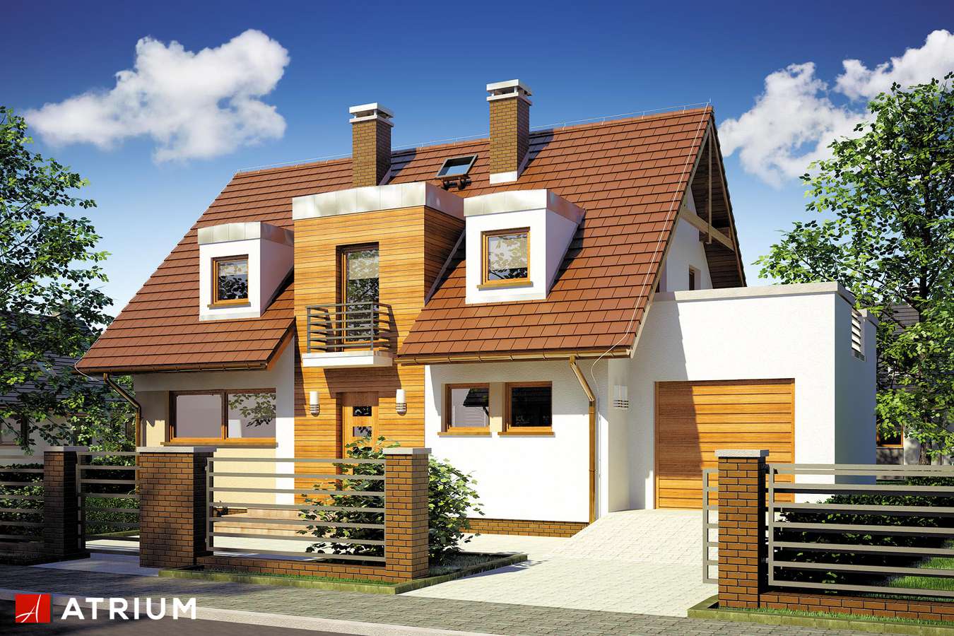 Projekty domów - Projekt domu z poddaszem DIANA II - wizualizacja 1 - wersja lustrzana