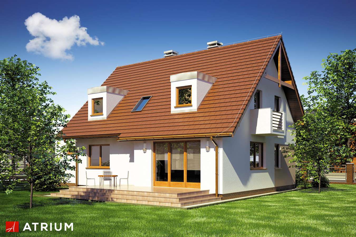 Projekty domów - Projekt domu z poddaszem DIANA II - wizualizacja 2 - wersja lustrzana