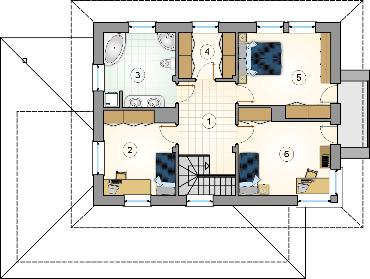 Rzut piętra - projekt Siena II