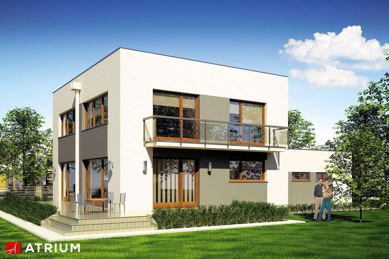 Projekty domów - Projekt domu piętrowego DOMINO II - wizualizacja 2 - wersja lustrzana