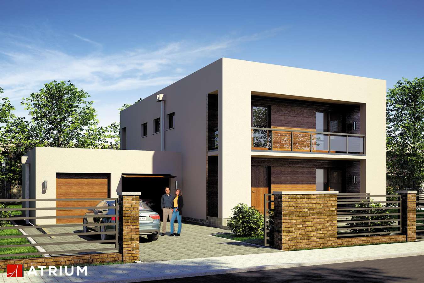 Projekty domów - Projekt domu piętrowego RAMABOX II - wizualizacja 1 - wersja lustrzana