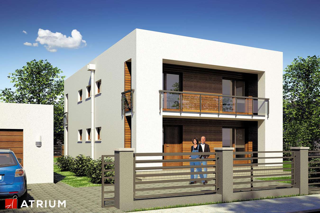 Projekty domów - Projekt domu piętrowego RAMABOX - wizualizacja 2 - wersja lustrzana