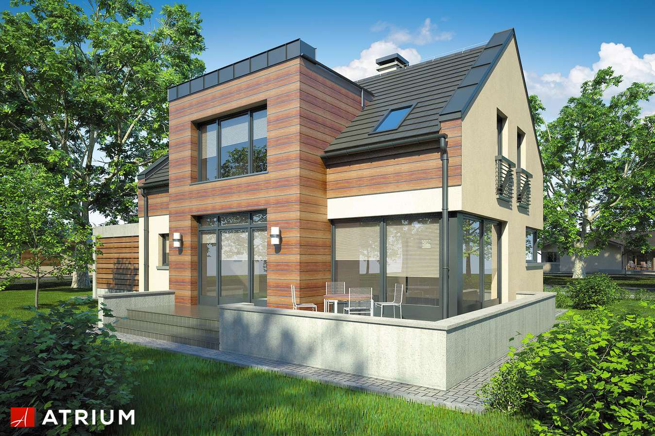 Projekty domów - Projekt domu z poddaszem SALSA - wizualizacja 2 - wersja lustrzana