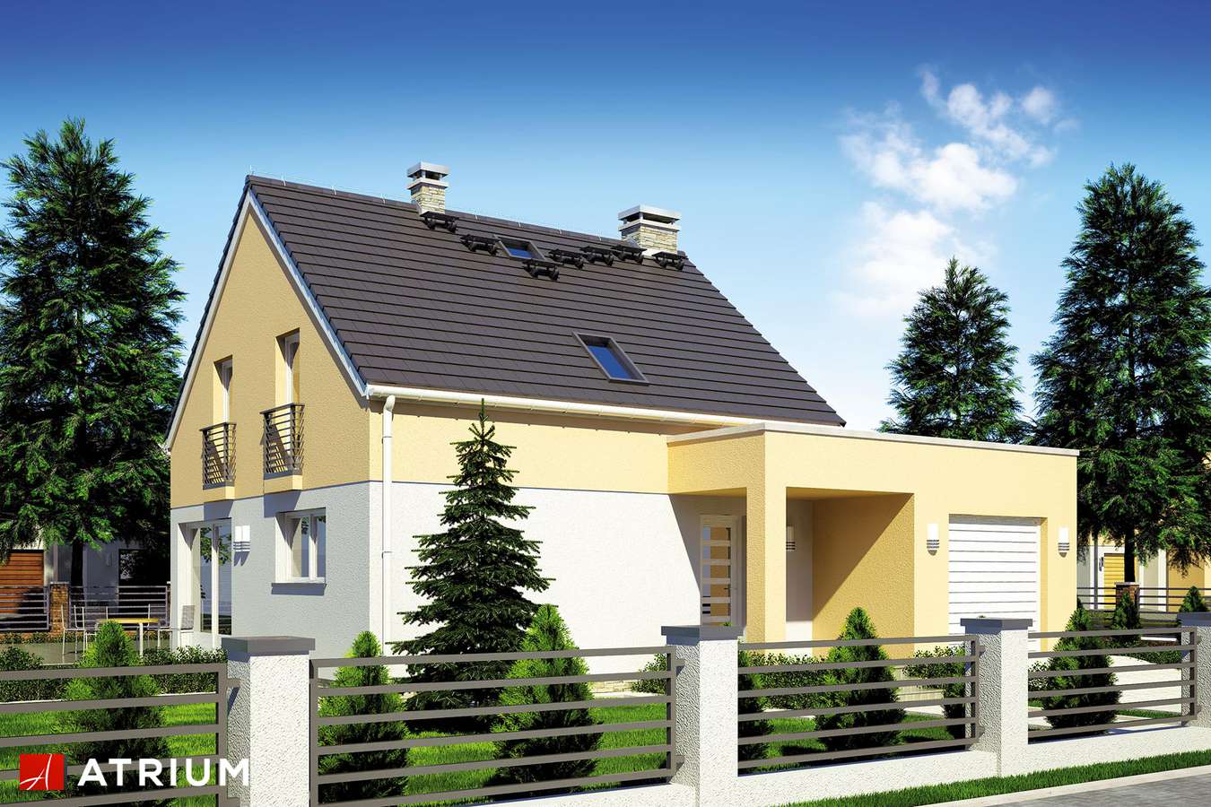 Projekty domów - Projekt domu z poddaszem SEDNO - wizualizacja 1 - wersja lustrzana