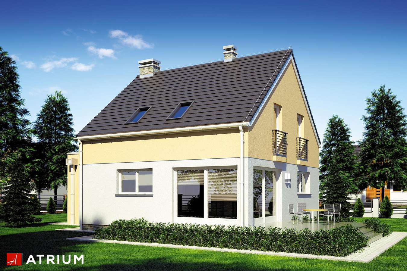 Projekty domów - Projekt domu z poddaszem SEDNO - wizualizacja 2 - wersja lustrzana