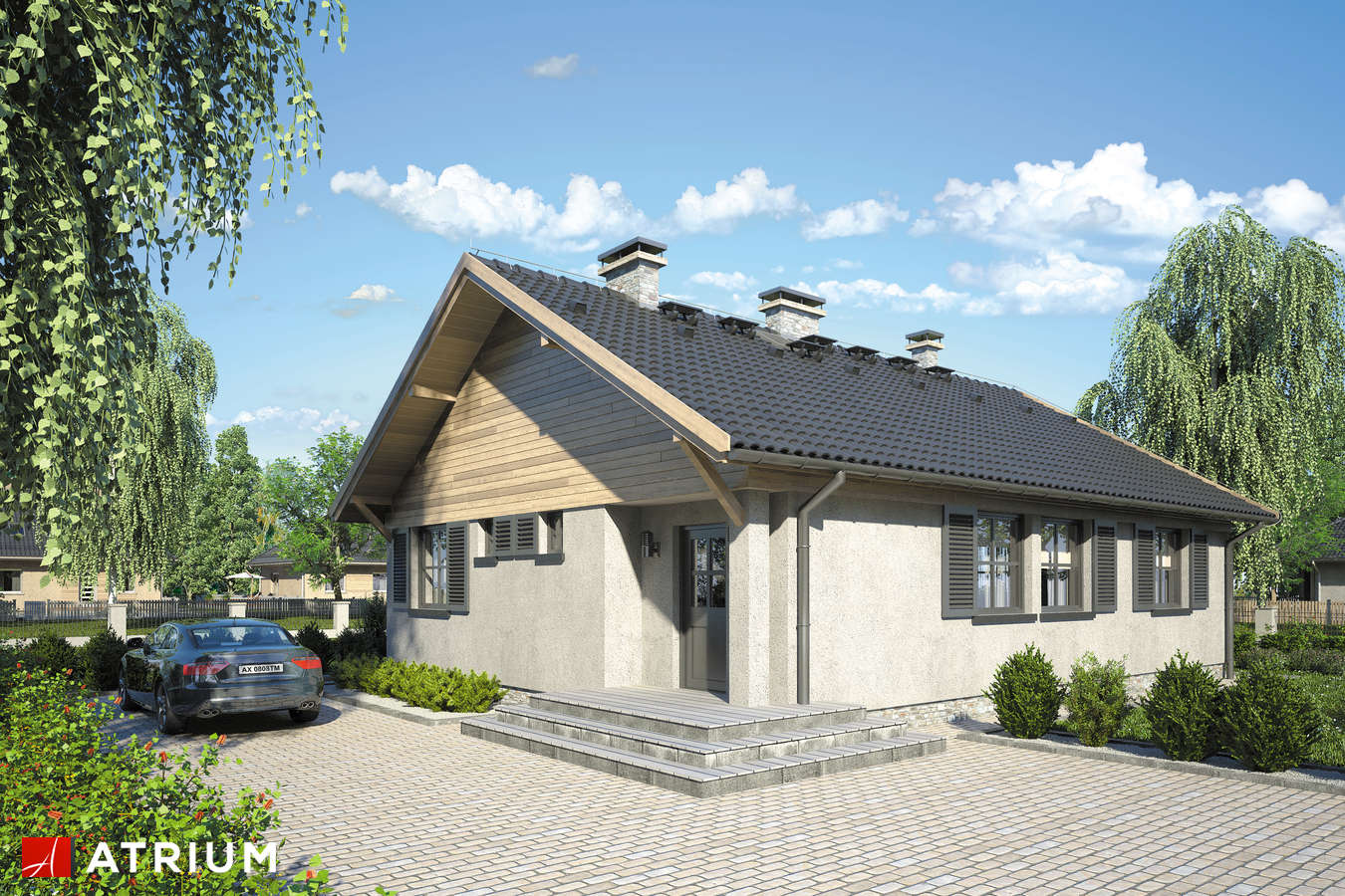 Projekty domów - Projekt domu parterowego AMETYST - wizualizacja 1