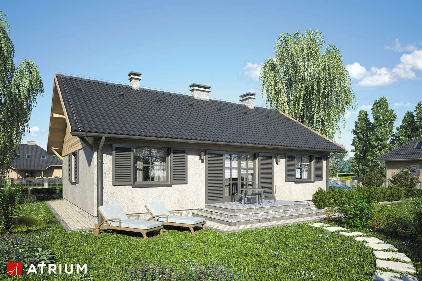 Projekty domów - Projekt domu parterowego AMETYST - wizualizacja 2