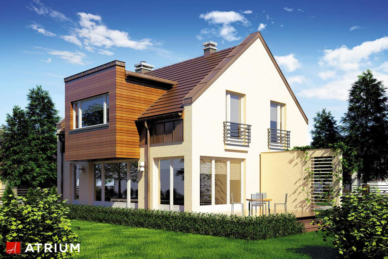 Projekty domów - Projekt domu z poddaszem WENA III - wizualizacja 1 - wersja lustrzana