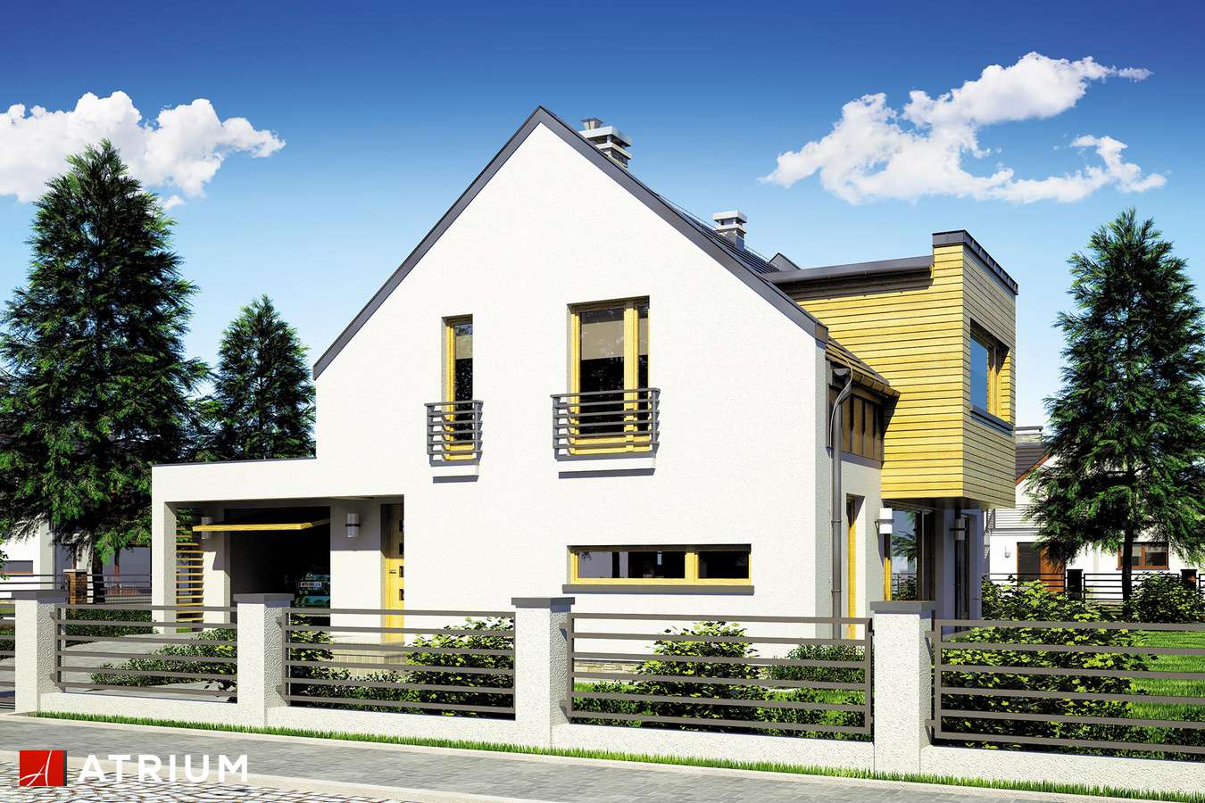 Projekty domów - Projekt domu z poddaszem WENA II - wizualizacja 1 - wersja lustrzana