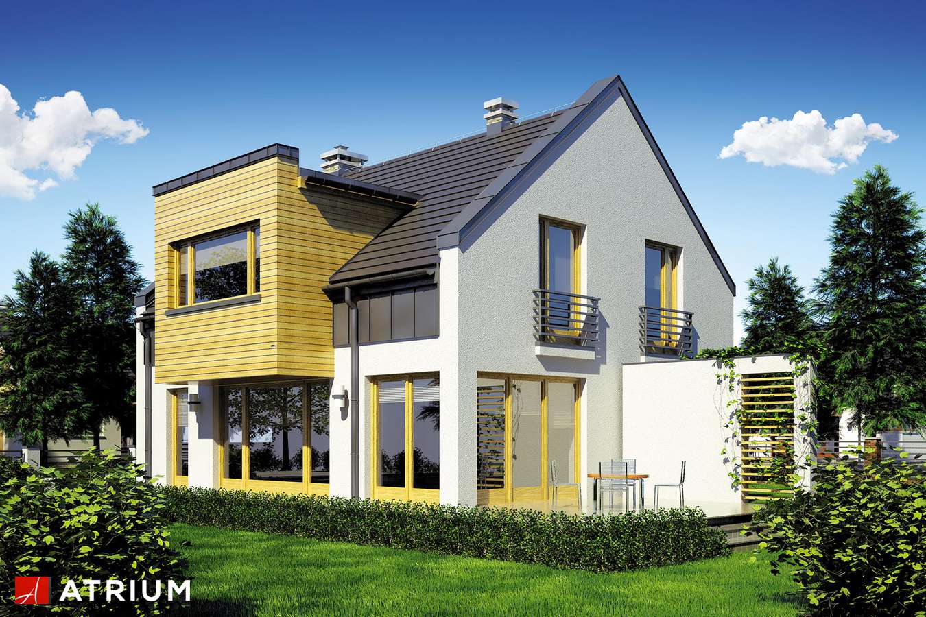 Projekty domów - Projekt domu z poddaszem WENA II - wizualizacja 2 - wersja lustrzana
