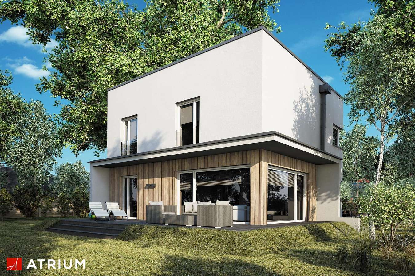 Projekty domów - Projekt domu piętrowego PICCOLO IV - wizualizacja 2 - wersja lustrzana