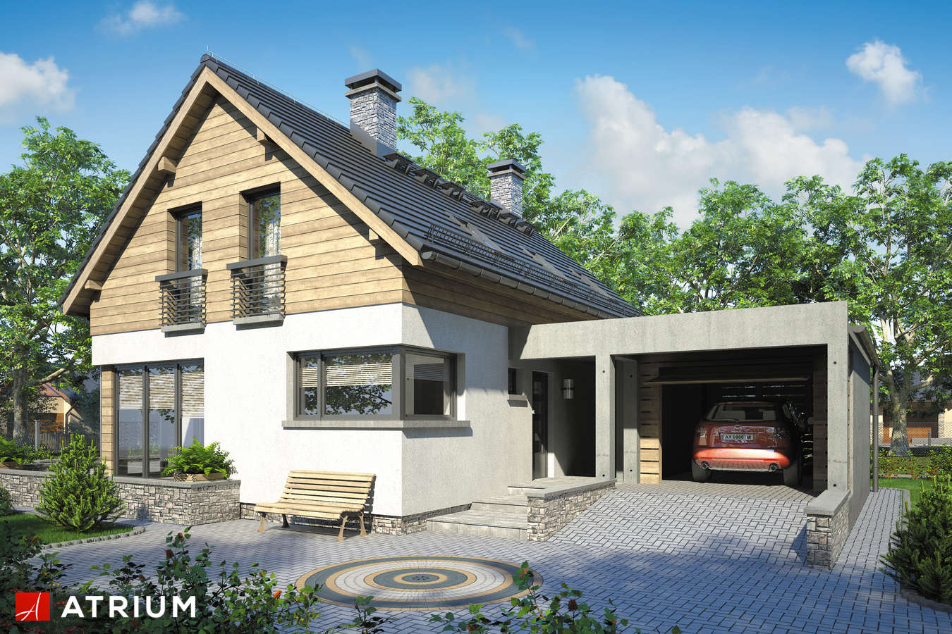 Projekty domów - Projekt domu z poddaszem SAMBA II - wizualizacja 1