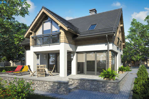 Projekt domu z poddaszem SAMBA II - wizualizacja 2