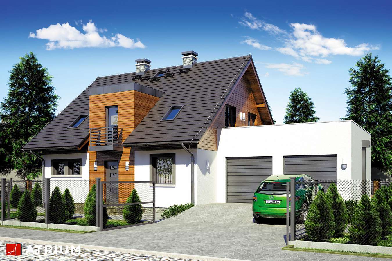 Projekty domów - Projekt domu z poddaszem DIANA III - wizualizacja 1 - wersja lustrzana