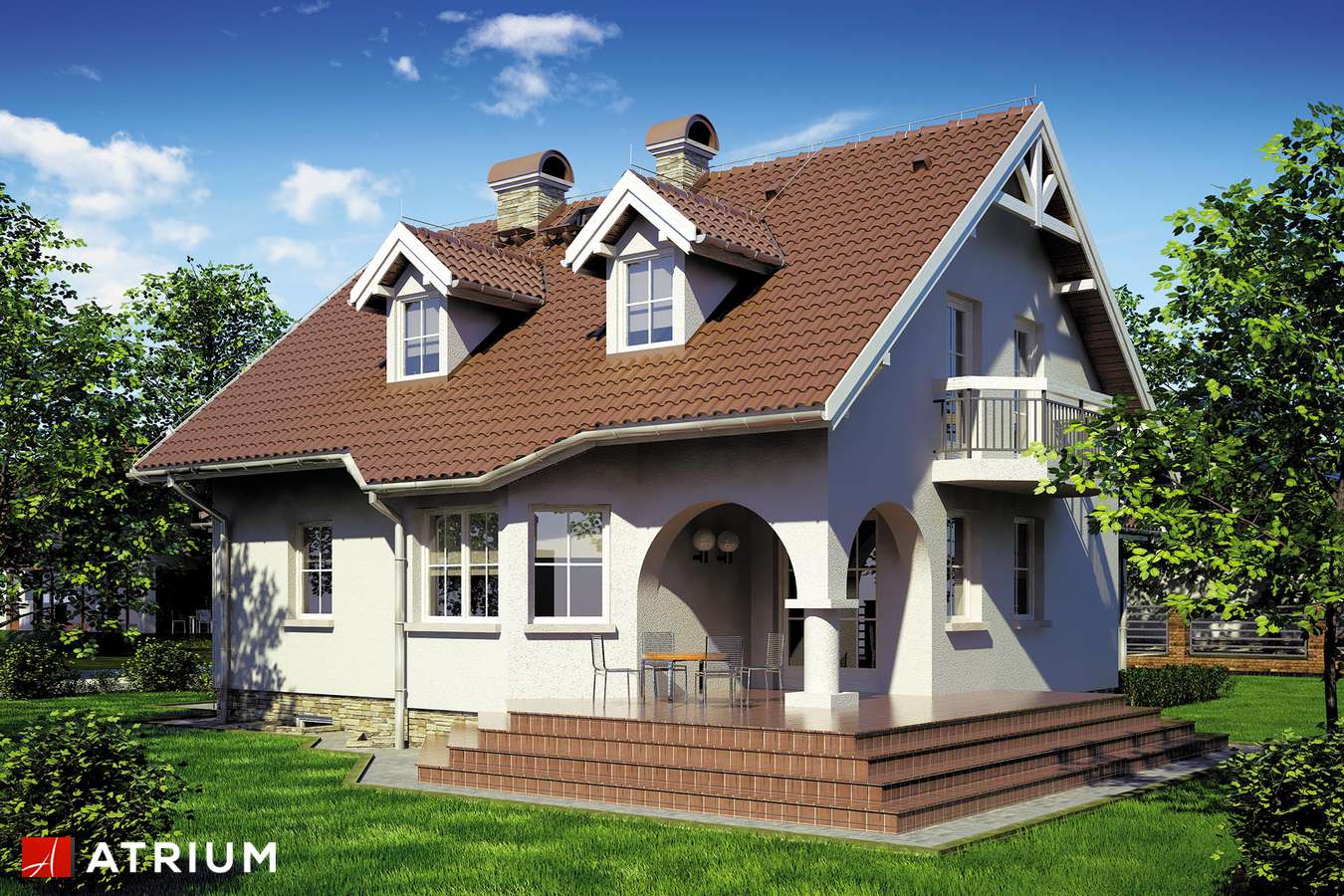Projekty domów - Projekt domu z poddaszem MAXIMA II - wizualizacja 2 - wersja lustrzana
