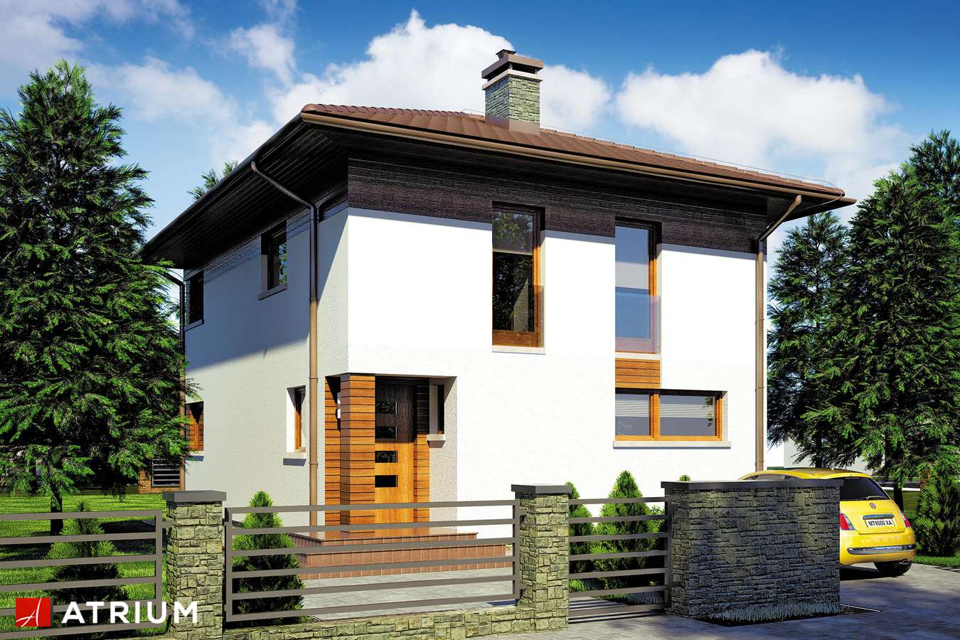 Projekty domów - Projekt domu piętrowego MILANO - wizualizacja 1 - wersja lustrzana