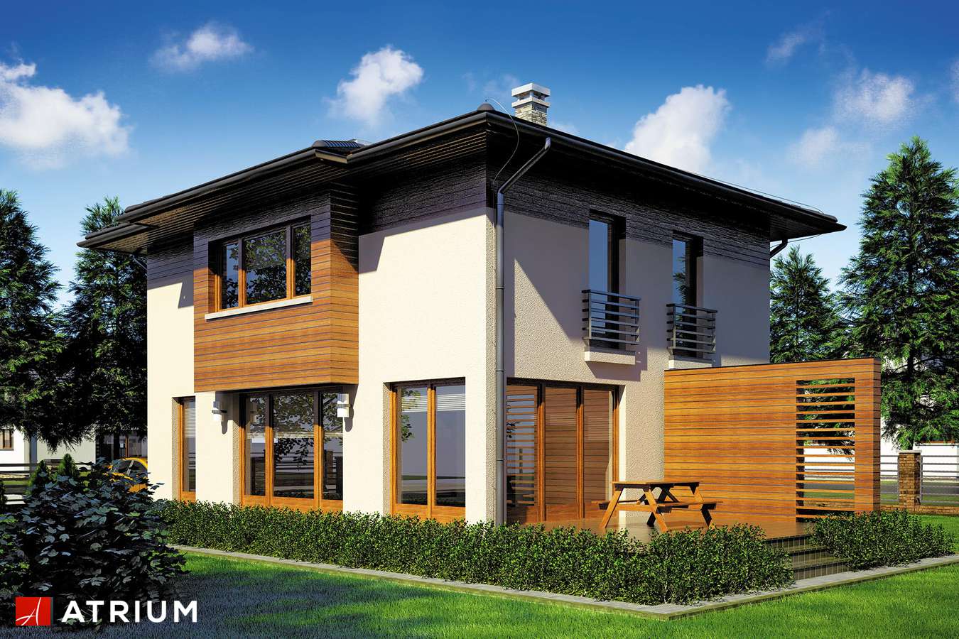 Projekty domów - Projekt domu piętrowego MILANO III - wizualizacja 1 - wersja lustrzana