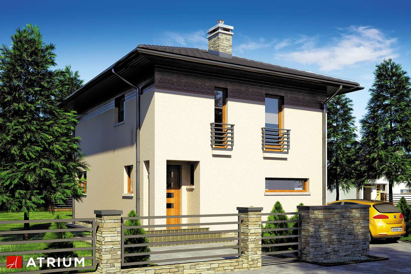 Projekty domów - Projekt domu piętrowego MILANO III - wizualizacja 2 - wersja lustrzana