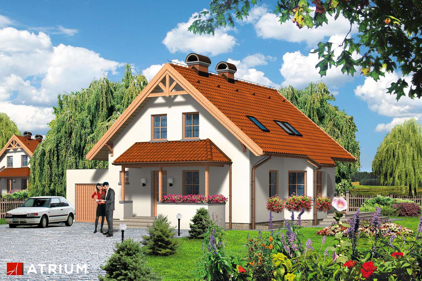 Projekty domów - Projekt domu z poddaszem MACIEK - wizualizacja 1 - wersja lustrzana