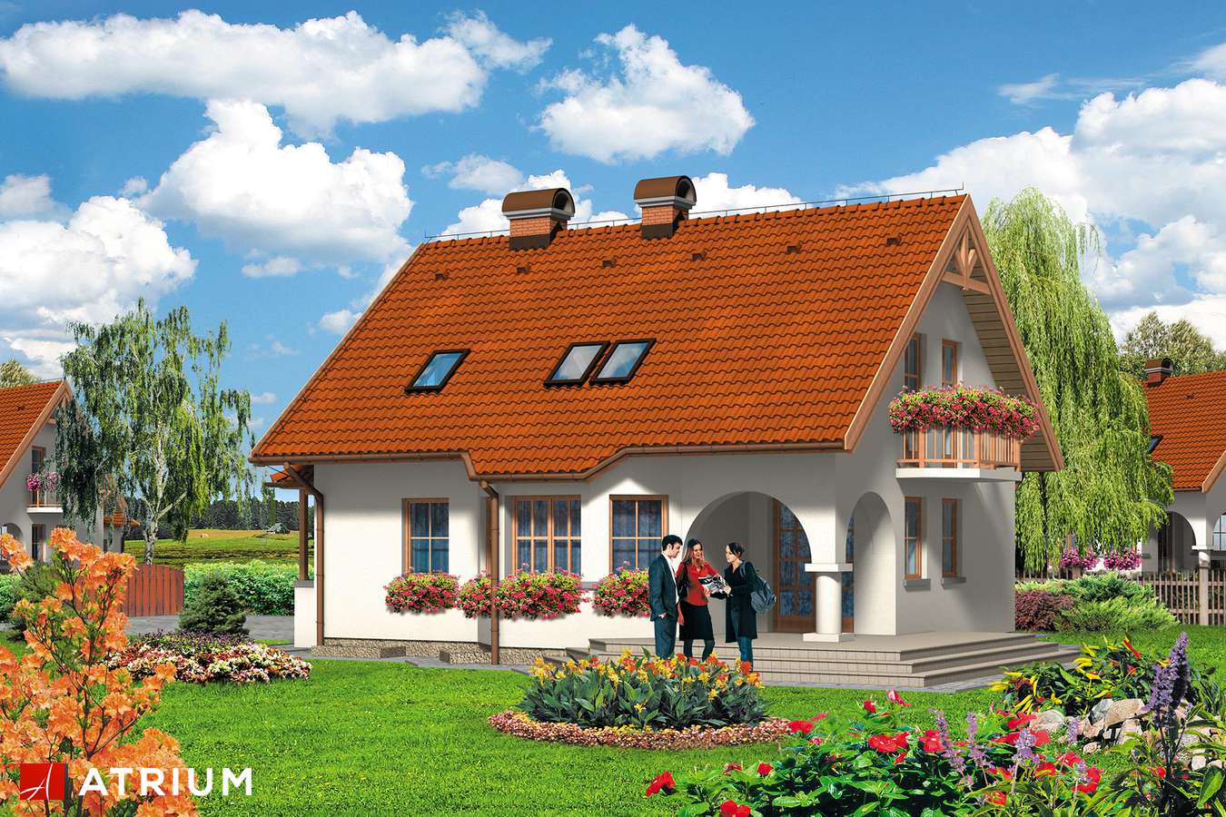 Projekty domów - Projekt domu z poddaszem MACIEK - wizualizacja 2 - wersja lustrzana