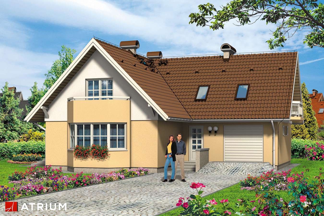 Projekty domów - Projekt domu z poddaszem ALLEGRO - wizualizacja 1 - wersja lustrzana
