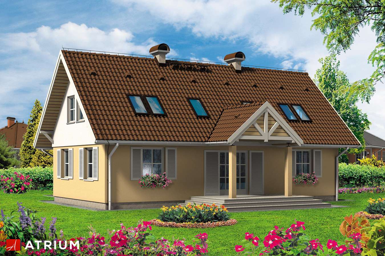 Projekty domów - Projekt domu z poddaszem ALLEGRO - wizualizacja 2 - wersja lustrzana