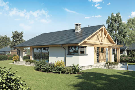 Projekt domu parterowego PELIKAN IV - wizualizacja 2