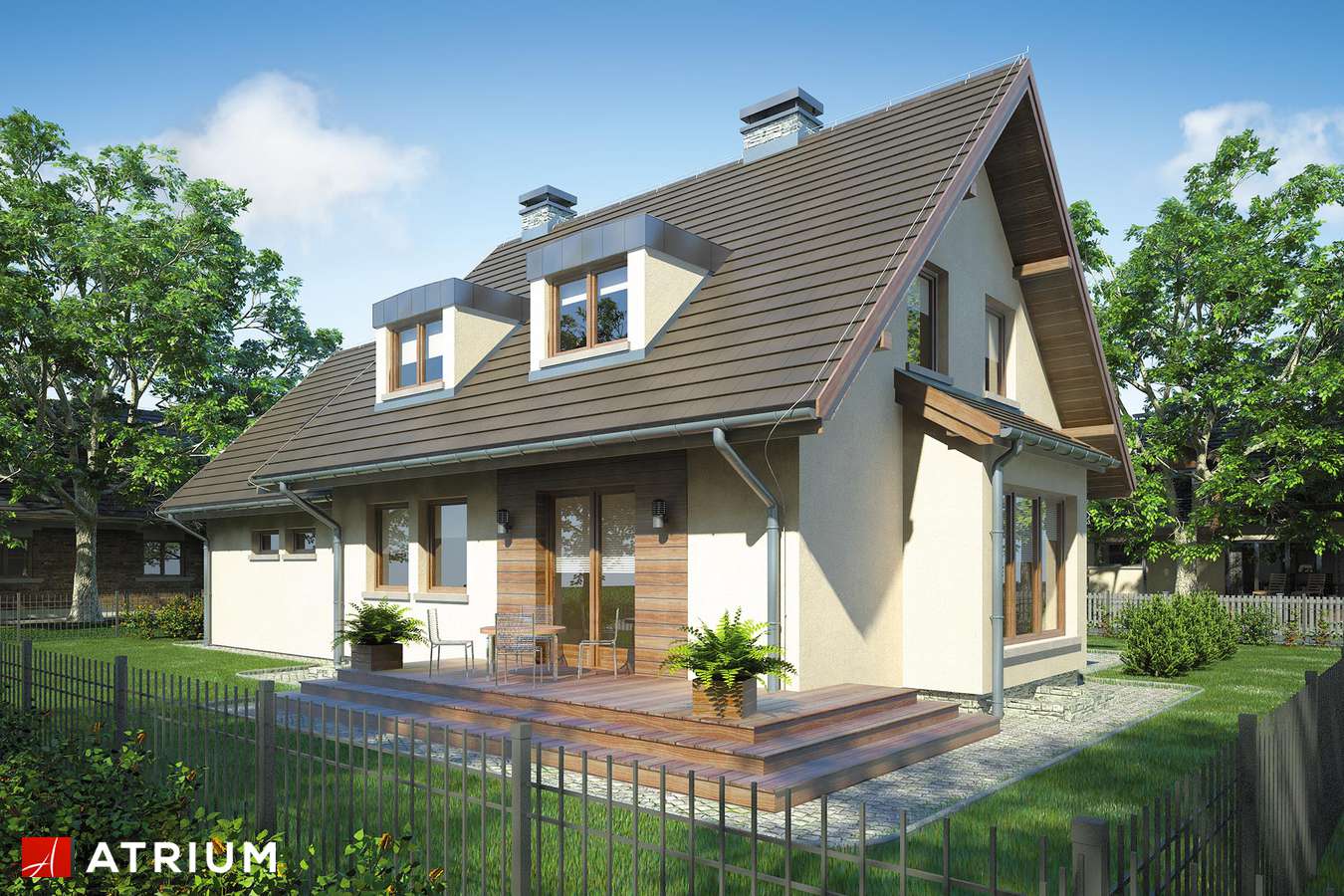 Projekty domów - Projekt domu z poddaszem NAVI PLUS - wizualizacja 2 - wersja lustrzana