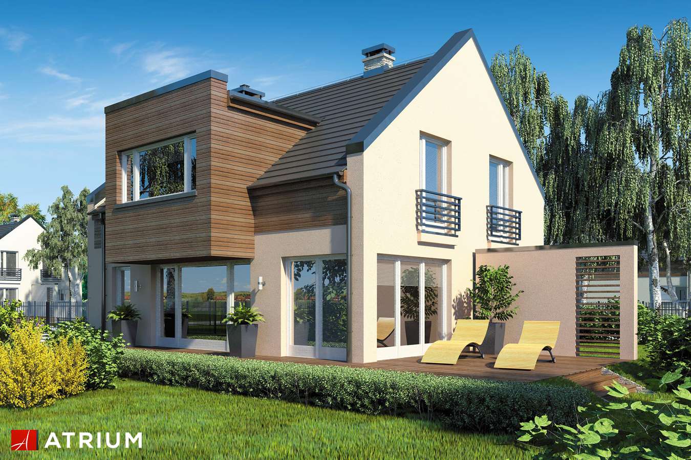 Projekty domów - Projekt domu z poddaszem WENA PLUS - wizualizacja 2 - wersja lustrzana