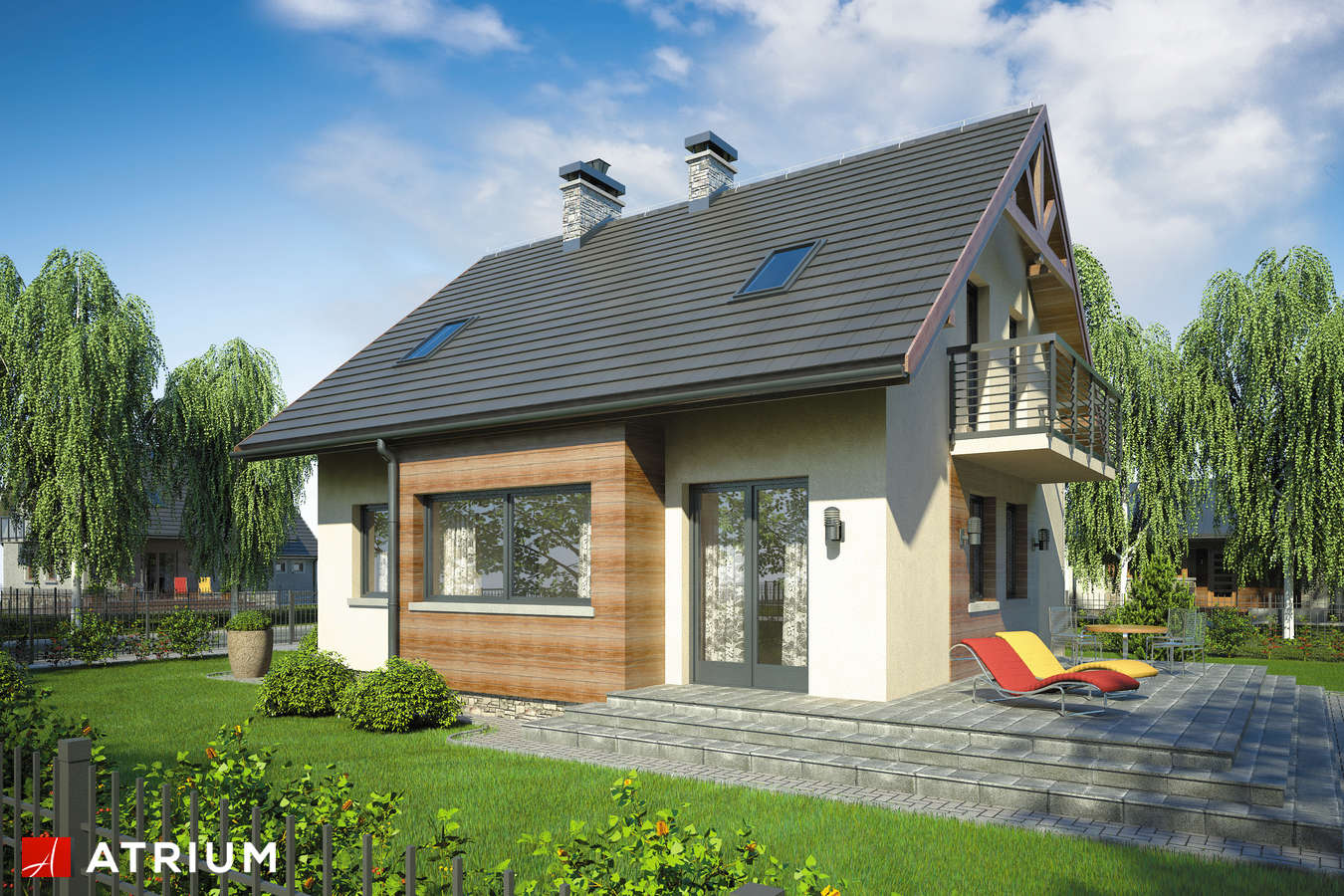 Projekty domów - Projekt domu z poddaszem HUGO - wizualizacja 1