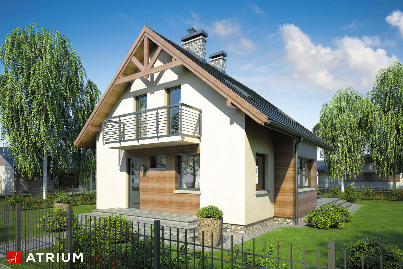 Projekty domów - Projekt domu z poddaszem HUGO - wizualizacja 2