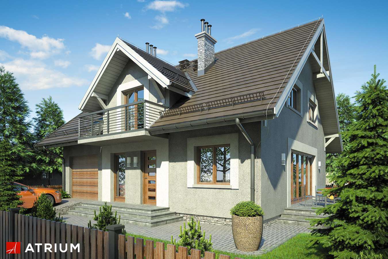 Projekty domów - Projekt domu z poddaszem KAMIL II - wizualizacja 1 - wersja lustrzana